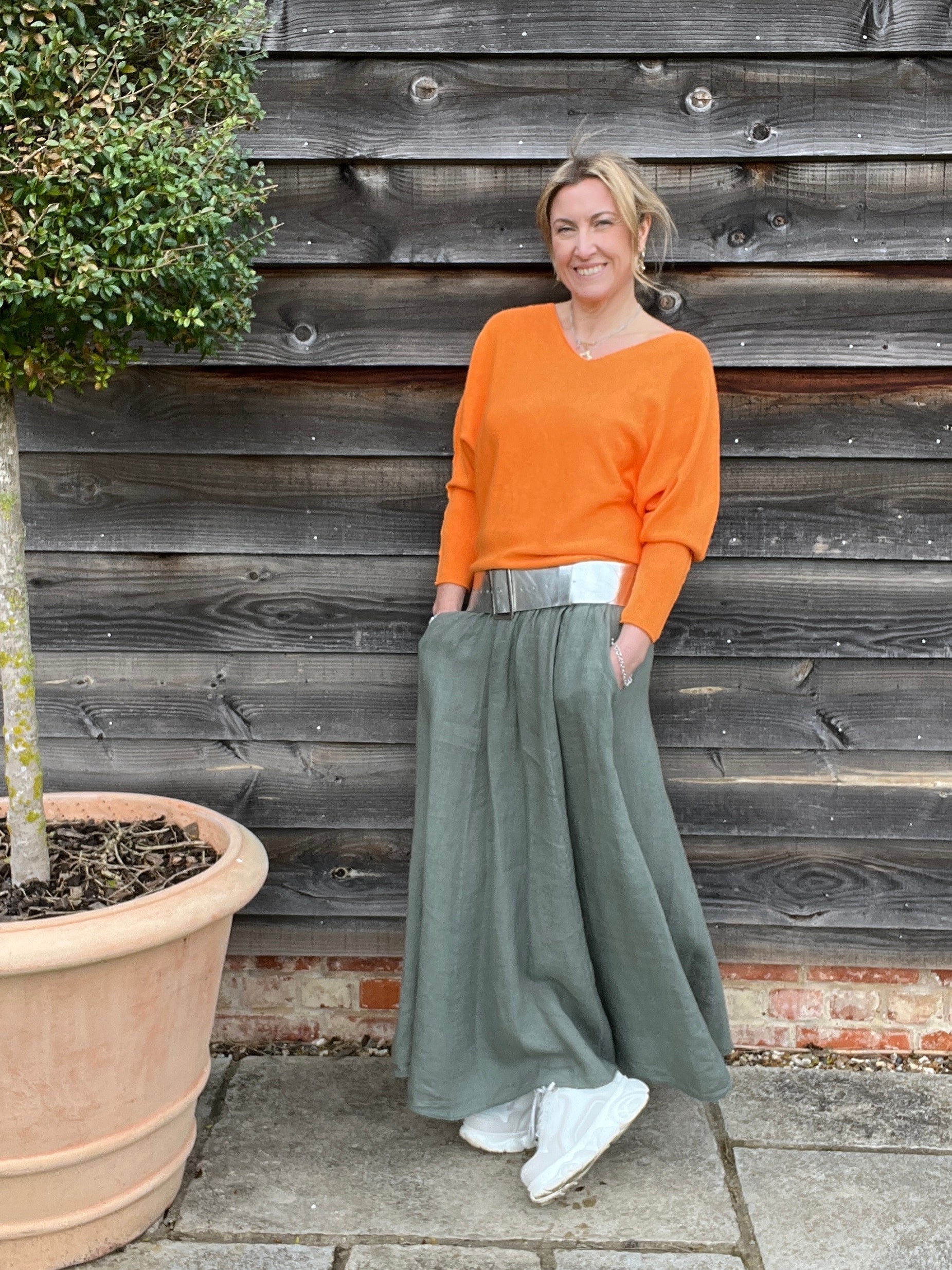 Linen shop maxi skirt