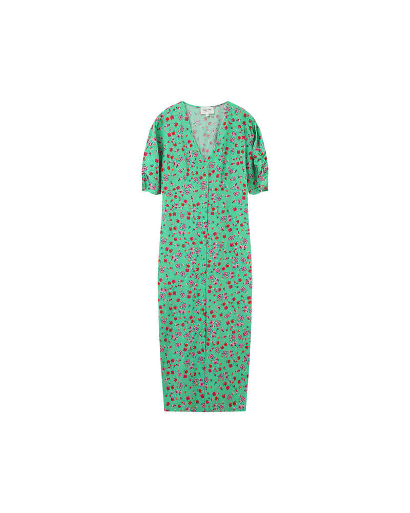 Green Floral Tea Dress | by Grace & Mila